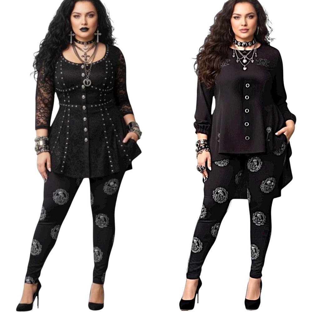 TORRID "Skeleton Lovers" Full Length Leggings w/Pockets NWT‎ Size 3X - Picture 3 of 8